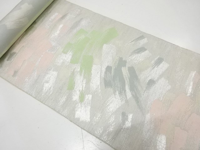 アンティーク　刷毛目模様織り出し　八寸帯地反物